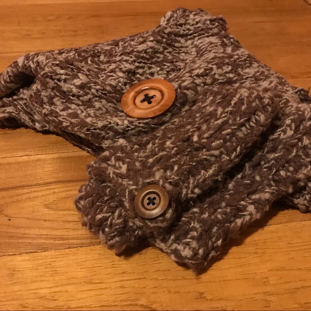 Hand knitted Scarf and Hand Warmers